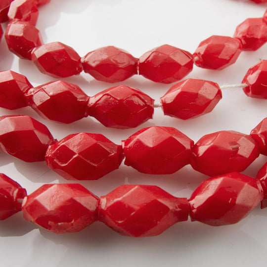 Vintage rare hollow glass faceted oval Japan 9x6mm Pkg of 25. b11-rd-0807(e)