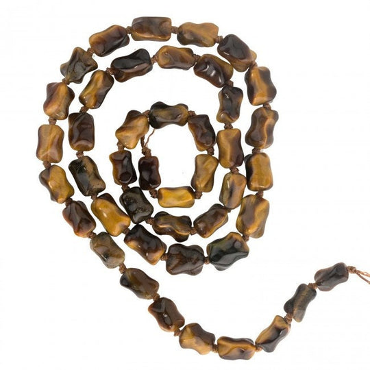 Tiger Eye agate knuckle beads.10-12mm.  12 inch strand. b4-tig323