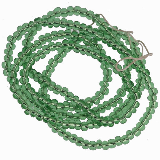 1930s Czech silver lined. Size 8 beads. 20" strand. 8 gr. bag. b17-091