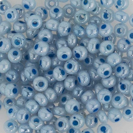 Vintage Czech slate blue pearlescent seed bead. Size 9. 7.2-gr. bag. b17-094(e)