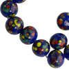 Vintage Japanese multi color crumb glass speckled beads. 9mm. Pkg of 6.