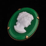 Vintage German glass cameo. 36x24mm. Pkg of 1.