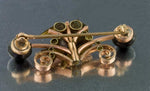 Victorian rolled rose gold overlay mourning pin with vulcanite