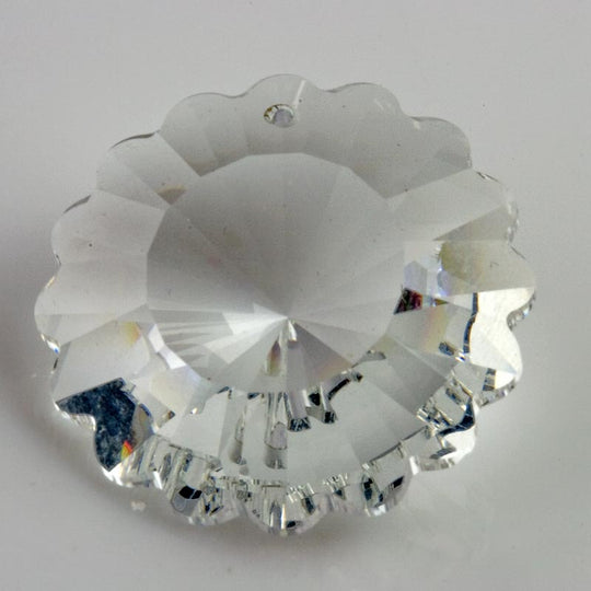 Scalloped Edged Crystal Swarovski® Pendant. 27mm. Pkg 1. b11-cr-0575