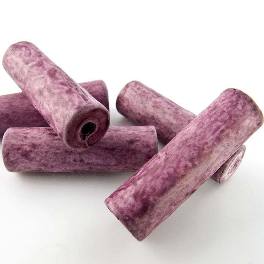 Vintage rare Japanese pre-war Miyuki cylinders. 20x6mm. Pkg of 4. b11-pp-1019(e)