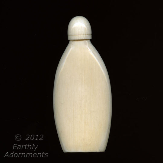 MIIV101-Vintage carved bottle with bottle top and spoon