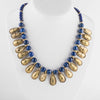 Ancient Egyptian reproduction necklace of fine Lapis Lazuli beads and Ethiopian gold-washed scarabs