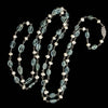 Vintage necklace of high quality slightly graduated aquamarine ovals and Japanese freshwater pearls on sterling silver wire