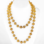 1920s Bohemian amber glass bead necklace. 40 inches.