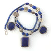 Lapis Lazuli and sterling silver vintage necklace.  18.5 inches.