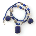 Lapis Lazuli and sterling silver vintage necklace.  18.5 inches.
