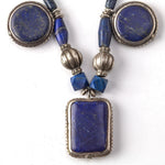 Lapis Lazuli and sterling silver vintage necklace.  18.5 inches.