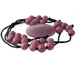 Necklace of rare antique Chinese Peking glass beads in an opaque plum color