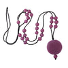 Necklace of rare antique Chinese Peking glass beads in an opaque plum color