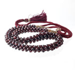 Vintage 1980s woven Bohemian garnet bead rope necklace, India
