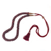 Vintage 1980s woven Bohemian garnet bead rope necklace, India