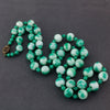 Necklace Chinese jade-green & milky white glass beads,1940s to 1950s.  31.5" long