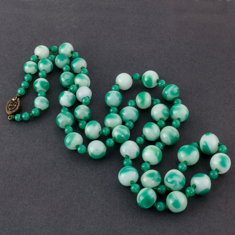 Beetle — Green bead jade necklace | seree