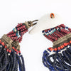 Rare old Naga tribal cobalt blue glass bead necklace