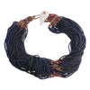 Rare old Naga tribal cobalt blue glass bead necklace