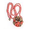 Antique Victorian / Edwardian red Mediterranean coral pendant bead necklace, 19.5 inches.