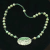 Vintage carved jadeite & emerald bead necklace