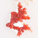 Necklace of vintage Japanese Lake Biwa pearls, oxblood coral beads and sculptural red Mediterranean coral branch pendant