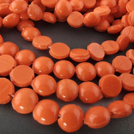 Antique Bohemian smooth domed nailheads, 7mm strand of 23. b11-yo-0947