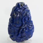 Antique carved lapis lazuli pendant-pumpkins and foliage.