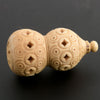 Rare 19th century carved pierced bone double gourd Japan. b4-bo202