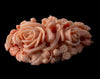 Spectacular Italian carved Mediterranean Angeskin coral flower basket sash ornament. 1950s