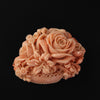 Spectacular Italian carved Mediterranean Angeskin coral flower basket sash ornament. 1950s