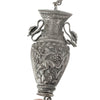 Antique Chinese Qing Dynasty silver repoussé chatelaine figural needle case.