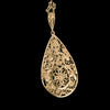 Vintage filigree pendant of 835 silver vermeil. with GP paperclip chain