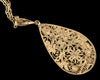 Vintage filigree pendant of 835 silver vermeil. with GP paperclip chain