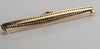 Art Deco 14k white and yellow gold bar pin with diamond.