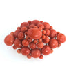Antique Victorian 10k gold salmon coral 5 tier domed cluster brooch.