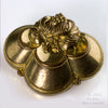 Antique early to mid-19th century Austro-Hungarian hollow gilt brass Biedermeier brooch