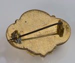 Antique early to mid-19th century Austro-Hungarian hollow gilt brass Biedermeier brooch