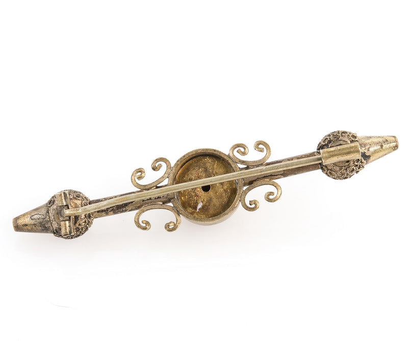 Victorian Aesthetic period gilt brass brooch