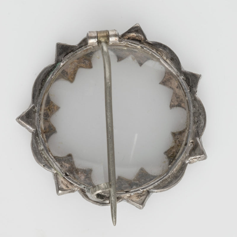 Georgian mourning brooch with seed pearl frame.