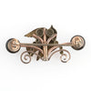 Victorian rolled rose gold overlay mourning pin with vulcanite