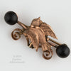 Victorian rolled rose gold overlay mourning pin with vulcanite