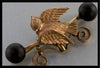 Victorian rolled rose gold overlay mourning pin with vulcanite