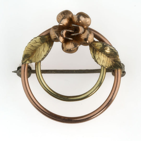 Vintage 10kt yellow and rose gold retro pin. pnvn817