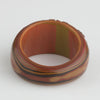 Vintage 1970s Japanese Mokume hand carved lacquered wood ring. Size 6 1/4