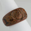 Vintage 1970s Japanese Mokume hand carved lacquered wood ring. Size 6 1/4