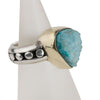 Sterling silver blue agate Druzy ring. Size 6.25. Sun Moon Co