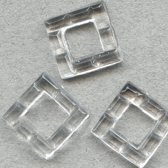 b6-170-Vintage Lucite rings, 11mm square, Pkg. of 10