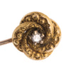 Antique Victorian stick pin 10k yellow gold beaded spiral with center diamond.